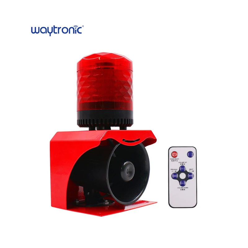 Outdoor DC 24V 120dB Sound and Light Induction Horn Alarm Acoustooptic Flashing Light Alarm Siren for Security