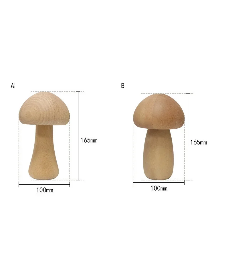 LED Wood Desk Lamp Bedroom Bedside Night Light Dimmable LED Creative Mushroom Table Lamp