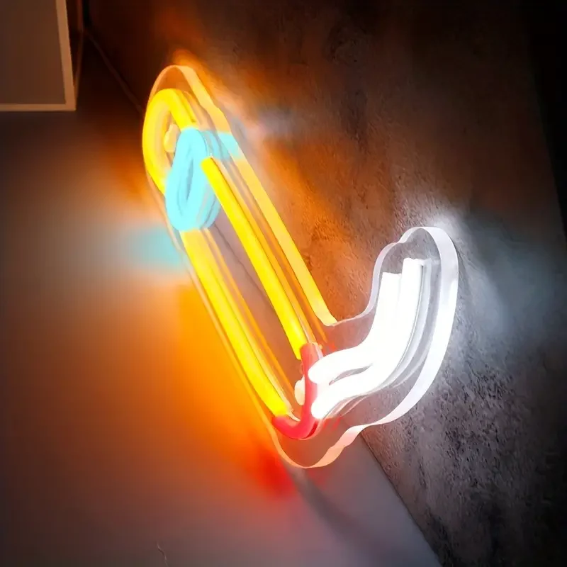 1 Smoke Shaped LED Neon Sign 5V USB Powered Blue Neon Light Switch for Bedroom Birthday Party Game Room Home Wall Decoration
