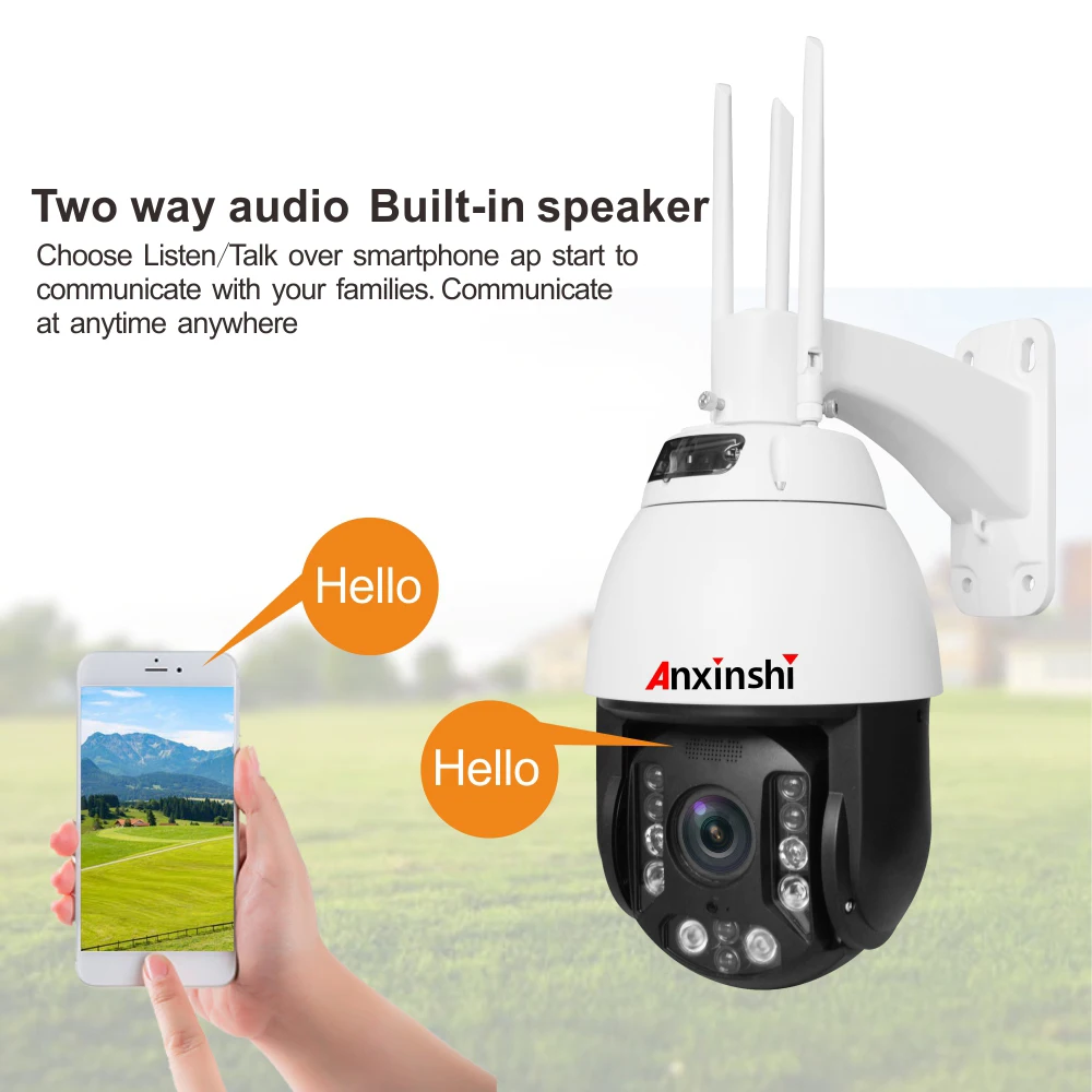 Anxinshi starlight 20x zoom ir 300m 4G Wifi IP солнечная панель Cctv камера