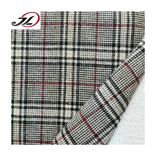 wholesale polyester yarn dyed check plaid tartan woolen fabric for jacket