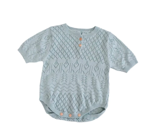 Cotton Triangle Onesie for Boys and Girls Short Sleeve Air Conditioning Clothing Crawl Suit for Young Children Baby Sweater