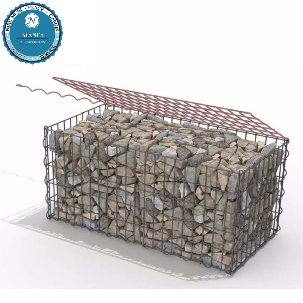 Каменная корзина для речной береговой системы прожектора, 2x1x1 м, горячая Распродажа, оцинкованные тканые сетчатые коробки, стальной габионный ящик