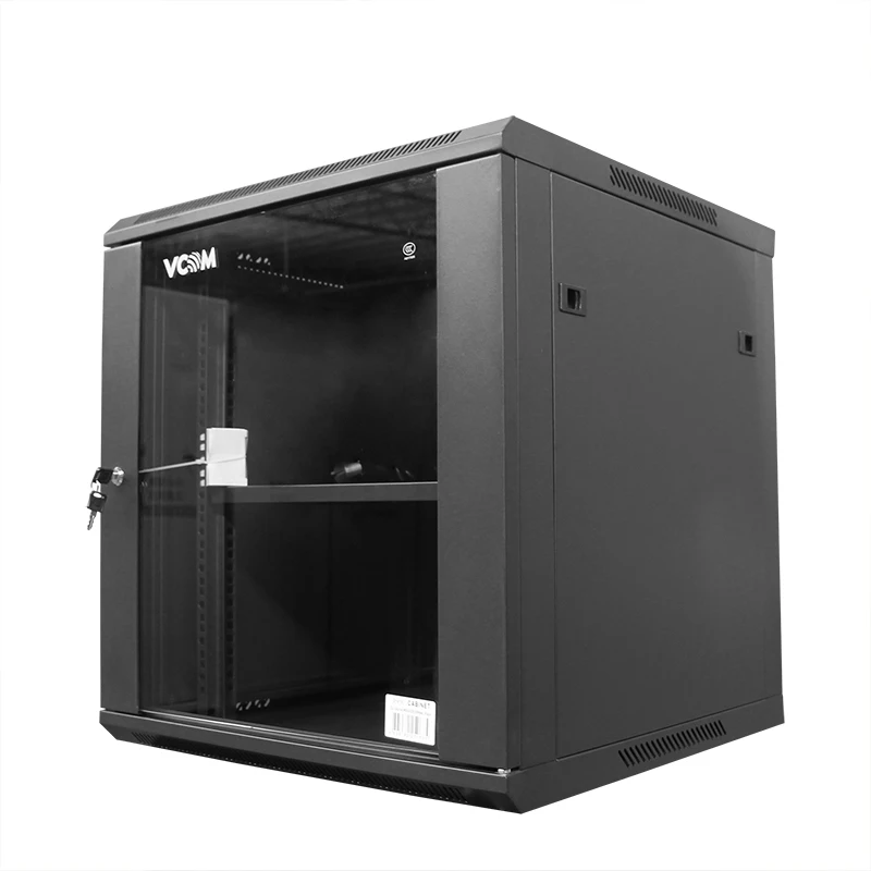 VCOM Cold Rolled Steel Case Lockable Mount Data Cabinet with Glass Door Network 12U Network Server Rack 19 Inch