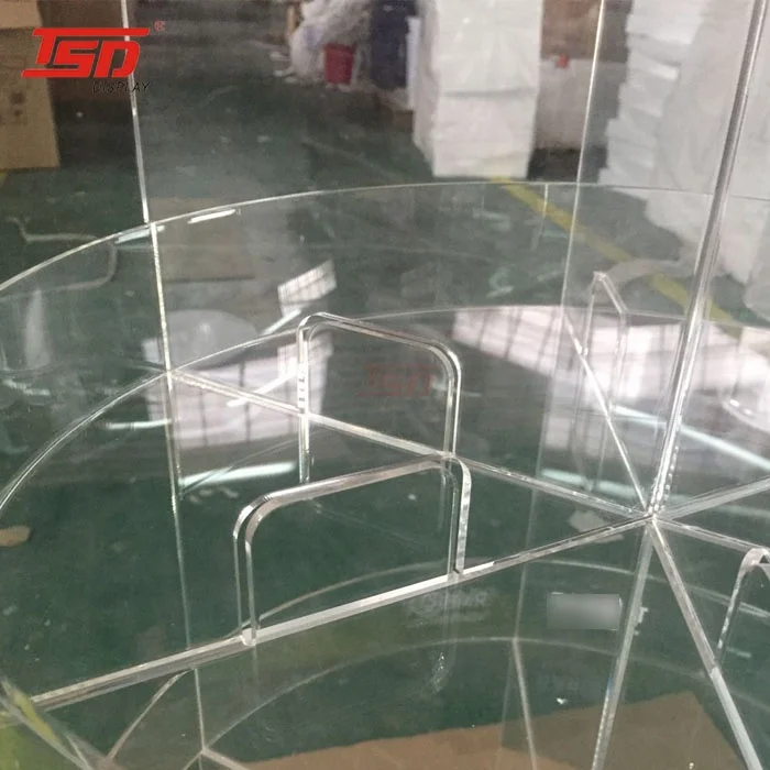 Acrylic floor standing 7-tiers rotatable display stand for kids nicknack dinky toys