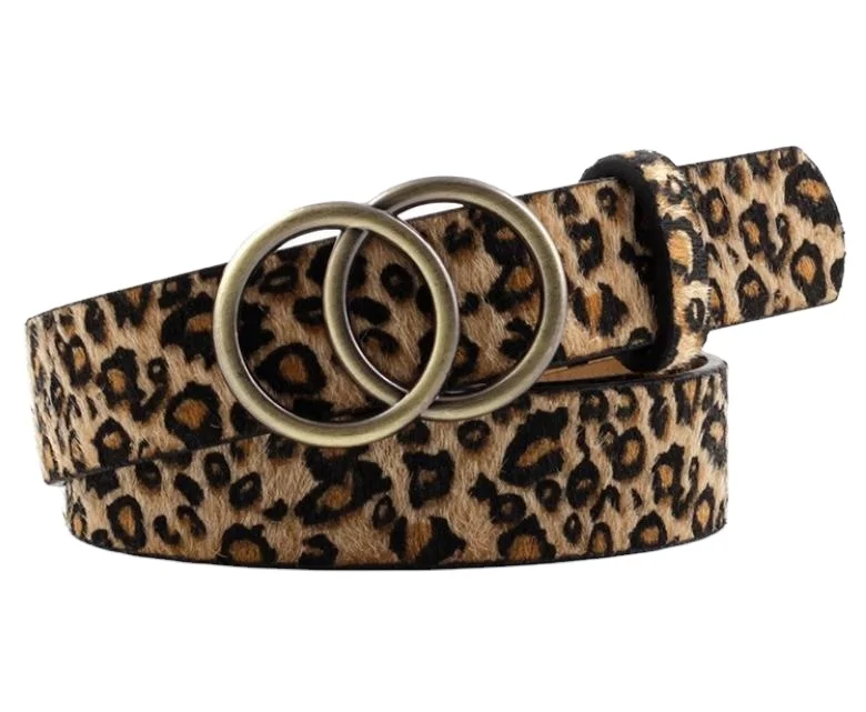 Wholesale Double Ring Soft Faux Dress Waist Fashion PU Leather Women Belt For Jeans