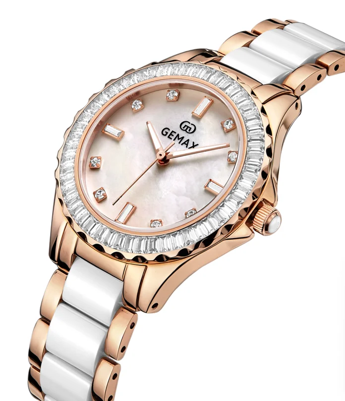 Chinese factory wholesale OEM women watches stainless steel ceramic diamond ladies watch