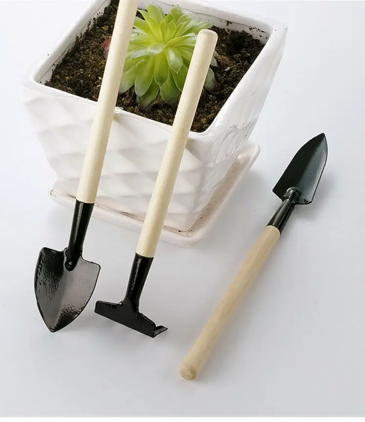 Three-piece Shovel Rake Planting Tools Combination Home Gardening Tool Set Balcony Home-grown Mini Digging Sets Garden Shovel