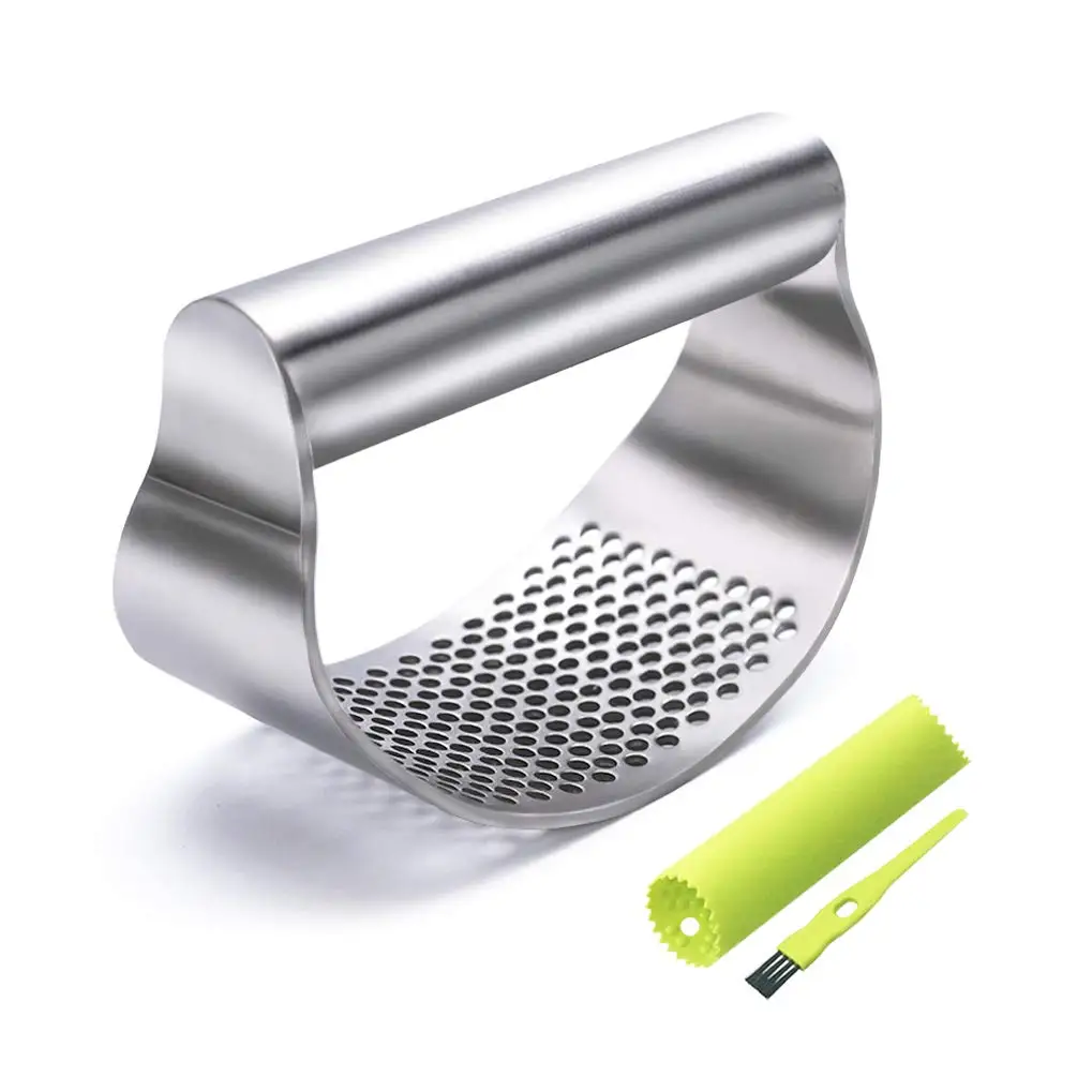 Innovative Kitchen Gadgets Manual 304 stainless steel Semicircle Arc-shaped Garlic Grinder