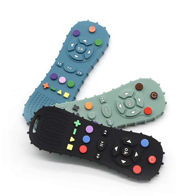 Wholesale Custom New Bpa Free Remote Control Organic Soft Food Grade Sensory Silicone Teething Baby Teether Toys