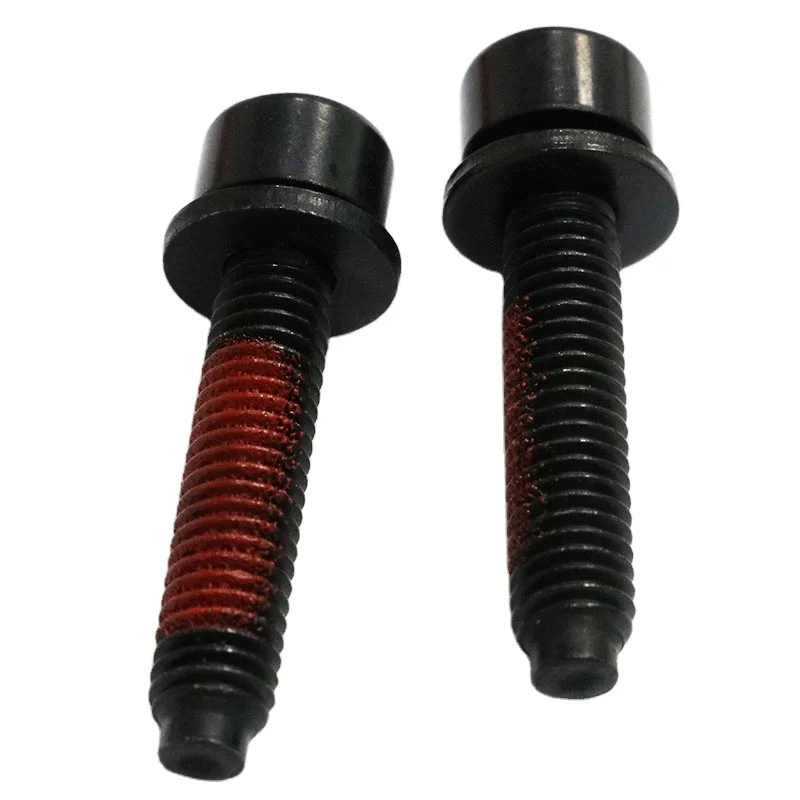 Custom Carbon Steel Black Torx Head Combination Screw 1/4-20 Torx Bolt with Red Nylon Patch Flat Washer