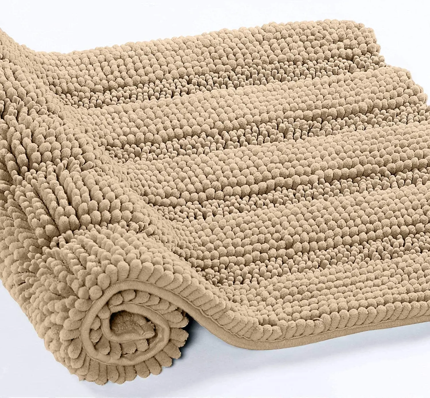 WXCCF Eco water absorbent chenille bath rug non slip washable chenille bath mat