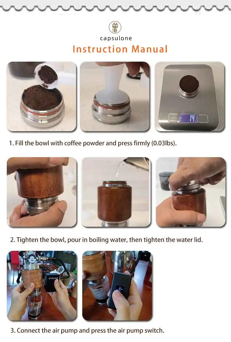 Quick Hot Espresso Machine with Air pump Portable Air compressor for High Pressure Extraction Espresso Maker