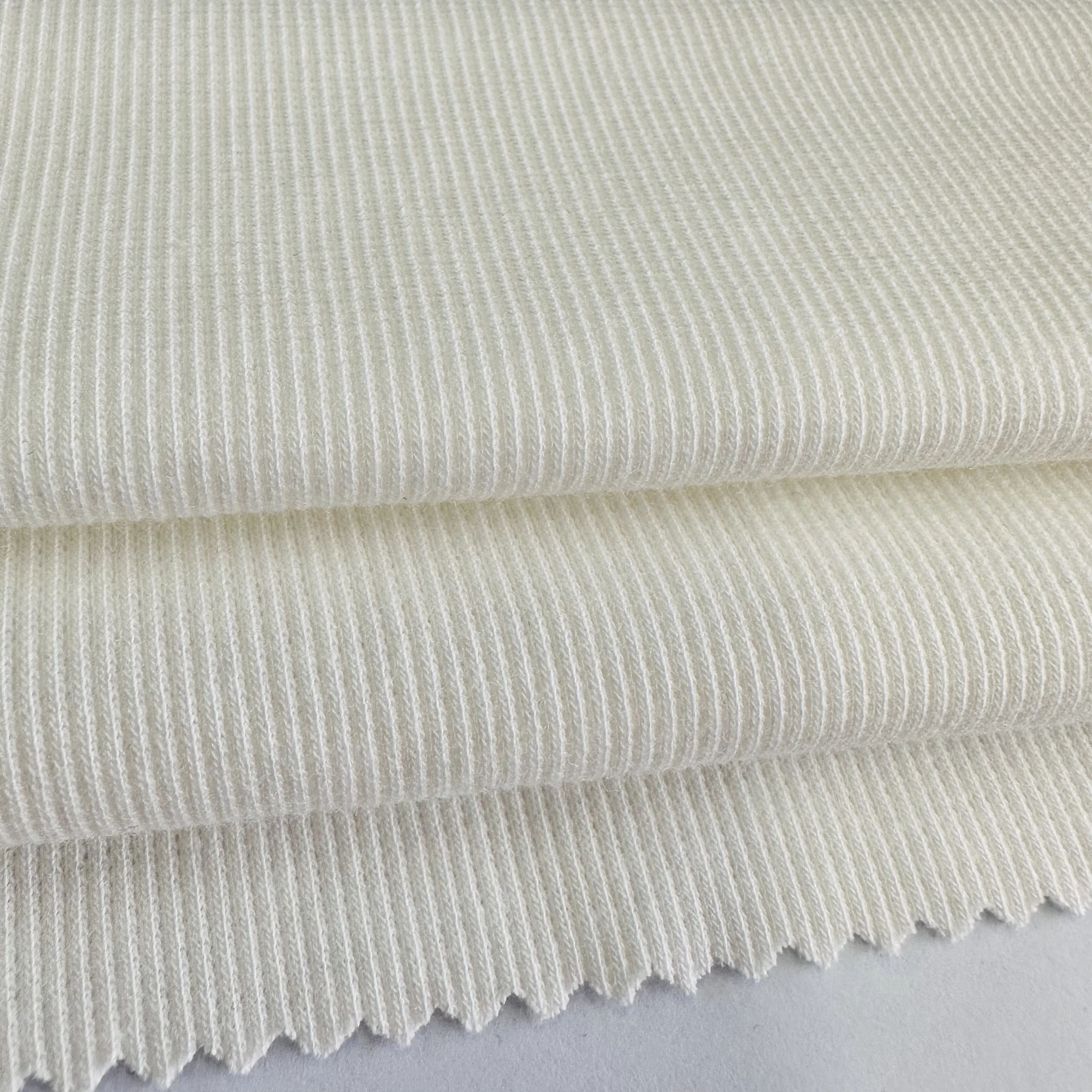 250gsm spandex cotton viscose ribbed fabric CR rayon cotton knit stretch 2x2 rib fabric for winter garment and dress