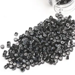 500pcs Hair Extension Micro Rings Beads 5*3*3mm Silicone Lined Tip Links Tube for Extensions Hair Beads for Braids Hair