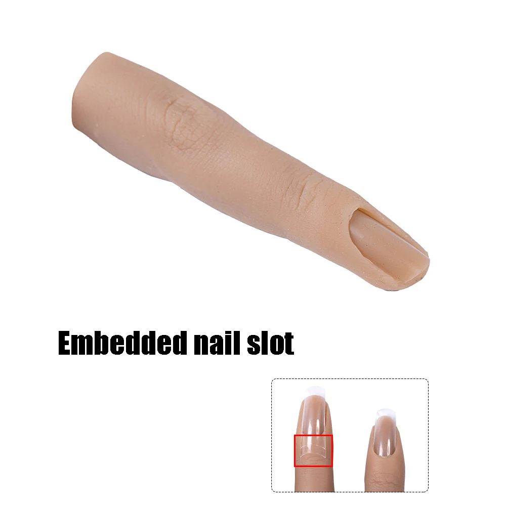 Silicone Practice Hand For Acrylic Nails With Clip Fake Training Finger Model