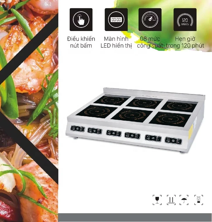 Hot Sale Kitchen Appliances Heater Induction Wok Cooker OEM Free Spare Parts Commercial 6 Burner Electric Cooker