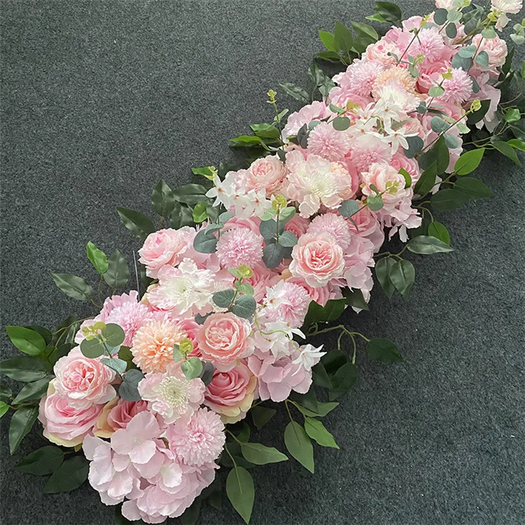 Silk Peonies Rose Floral Arrangement Wedding Arch Frame Artificial Flowers Rows Stage Arrangement Props Party Backdrop Decor
