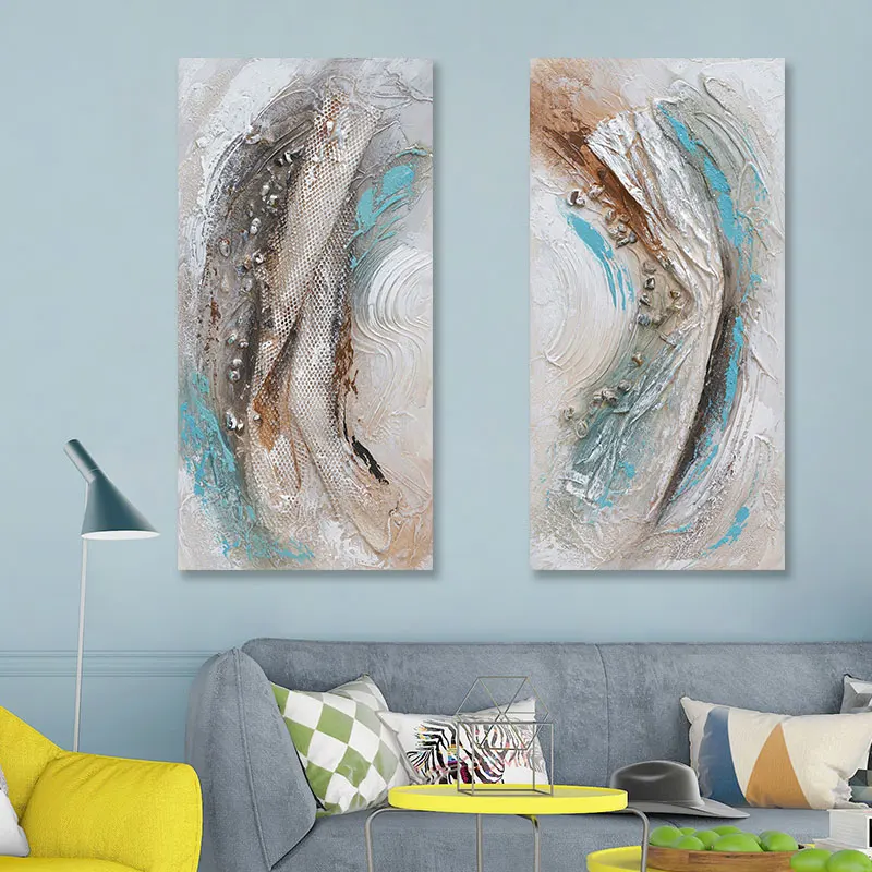 Абстрактный холст ручной работы Картина Декор стены art30 x 60x2 5