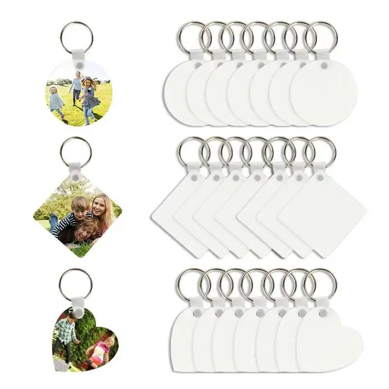 Sublimation Blank Keychain Heat Transfer MDF DIY Double Side Printed Keychain