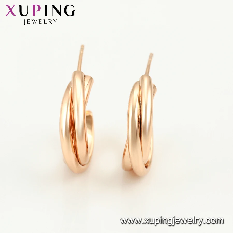 98382 xuping 2019 new arrival elegant design woman 18 carat yellow gold earring