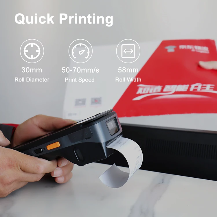 Android mobile pos system 5 Inch 4G touch screen Handheld Portable mini smart POS Terminal with Printer