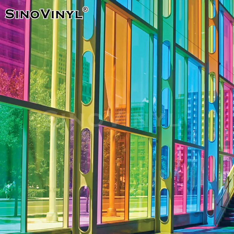 High Quality Self Adhesive PET Material Film Outside Building Color  Window Glass Film