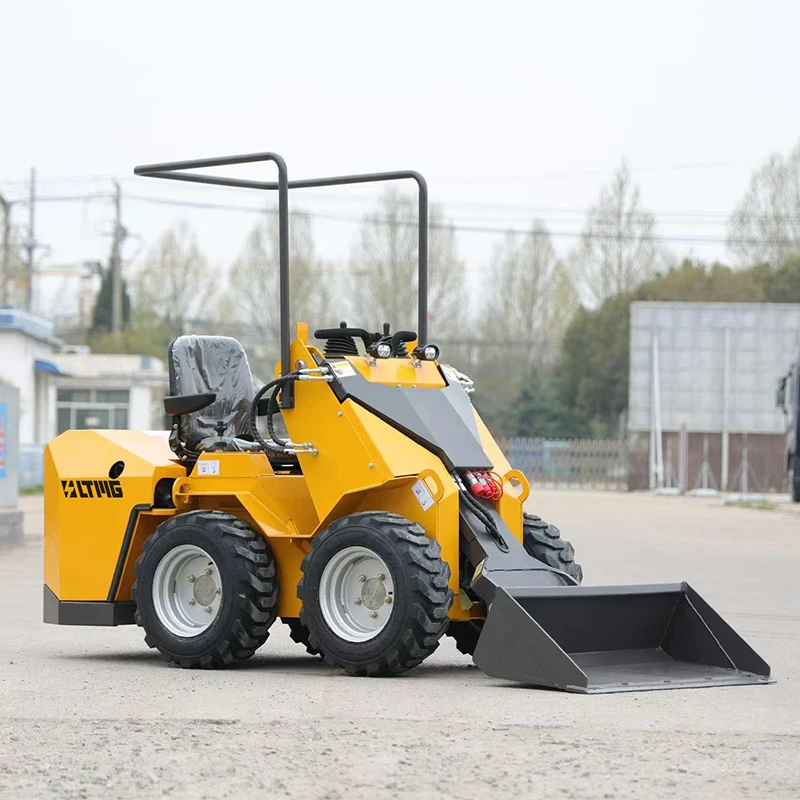 New design seated type 300kg mini wheel skid steer loader with eruo v engine