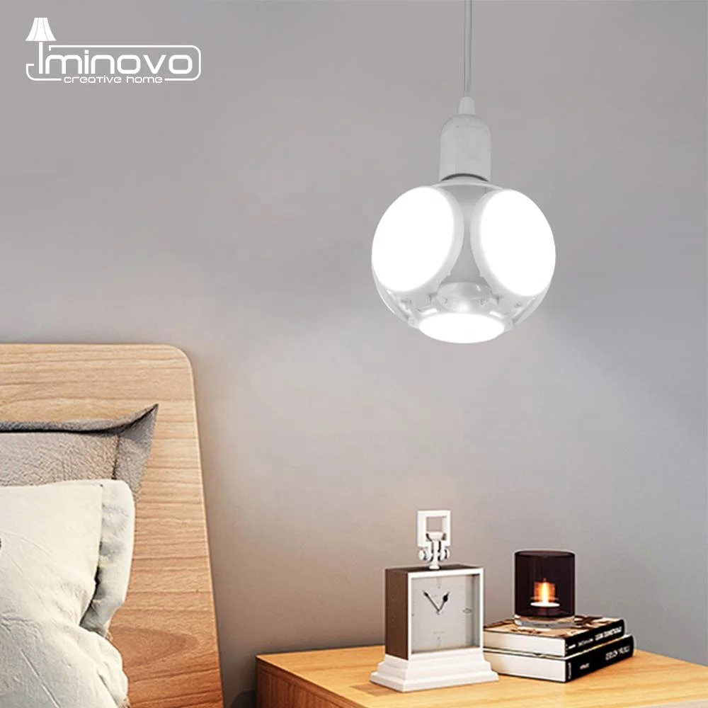 E27 LED Bulb Industrial Folding Football Lamp 40W Basement Garage Roof Workshop Office 220V 240V Replace Halogen Light