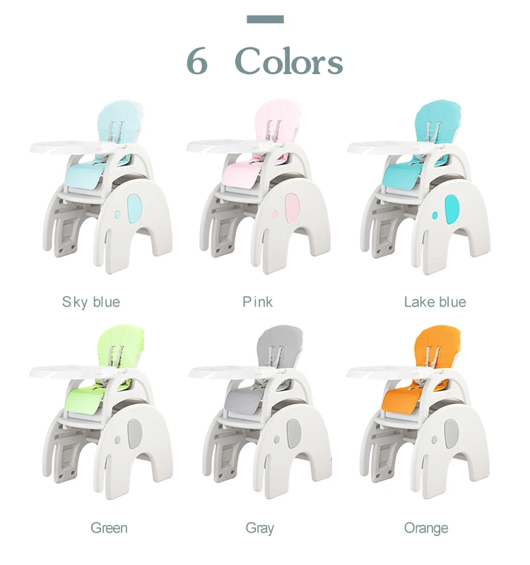 Многофункциональный пластиковый 3 в 1 стул для кормления Регулируемый простой в установке детский стул для кормления