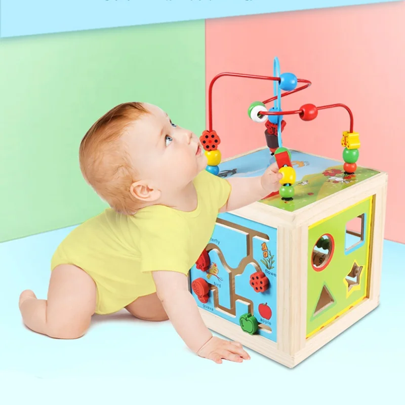 Wooden Kids Bead Maze Toys Wholesale Promotion Hand Made Multi-funcation Educational Wood Toys Sale