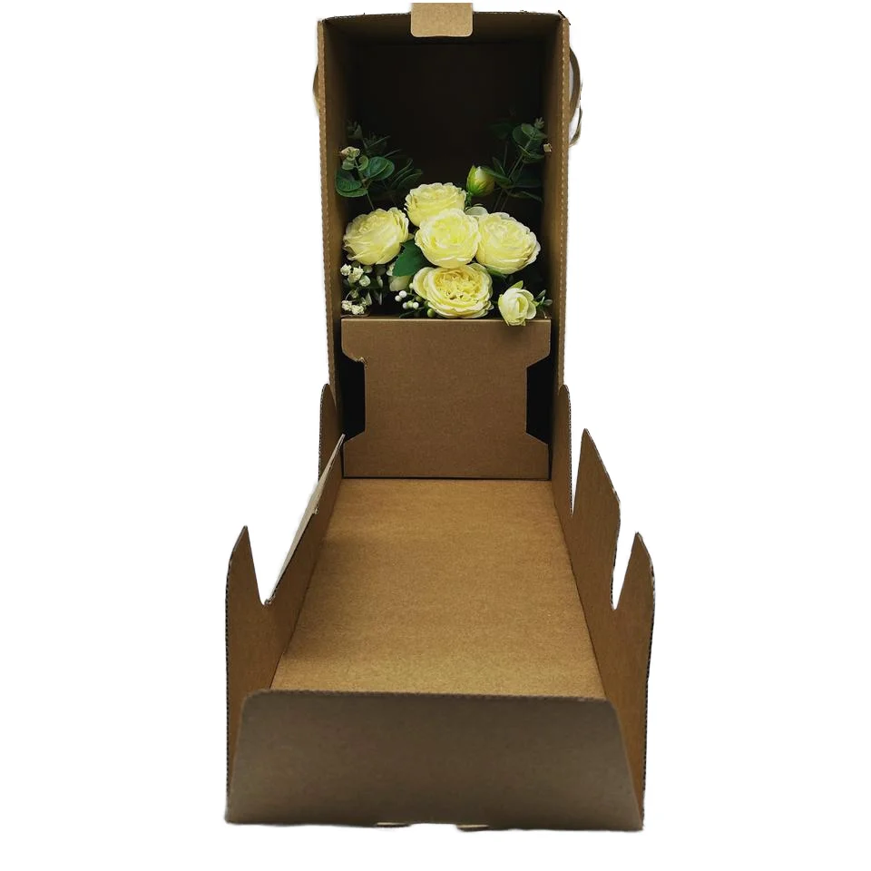 Corrugated paperboard plant shipping box decorated wedding, birthday party flower/ bouquet box custom size and printing