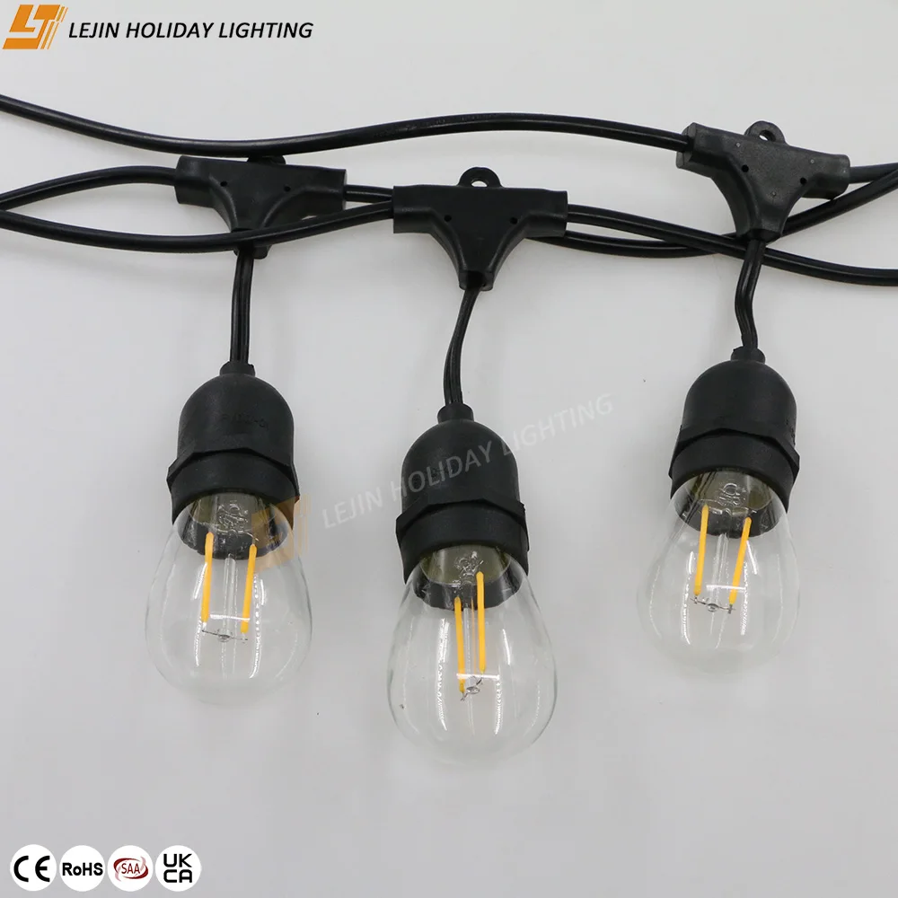 Garden outdoor lighting IP65 waterproof  patio wedding decoration festoon edison bulb s14 string light