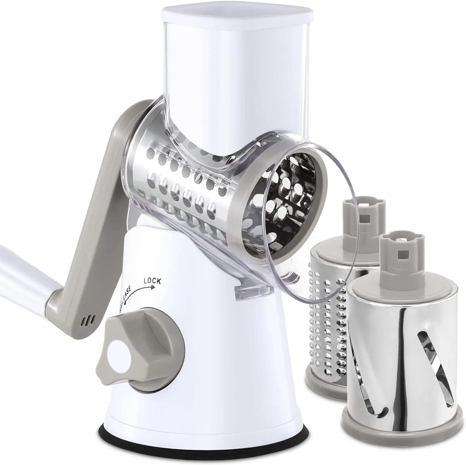ostech Cheese Grater Shredder,Slicer with Handle and 3 Drum Blades, Kitchen  Vegetable Slicer silicone kitchen vegetable cutter
