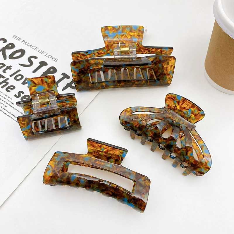 Korean New Retro French Style Brown Hairpin Lazy And Casual Hair Clip Back Of The Head Temperament Hair Accessories For Women