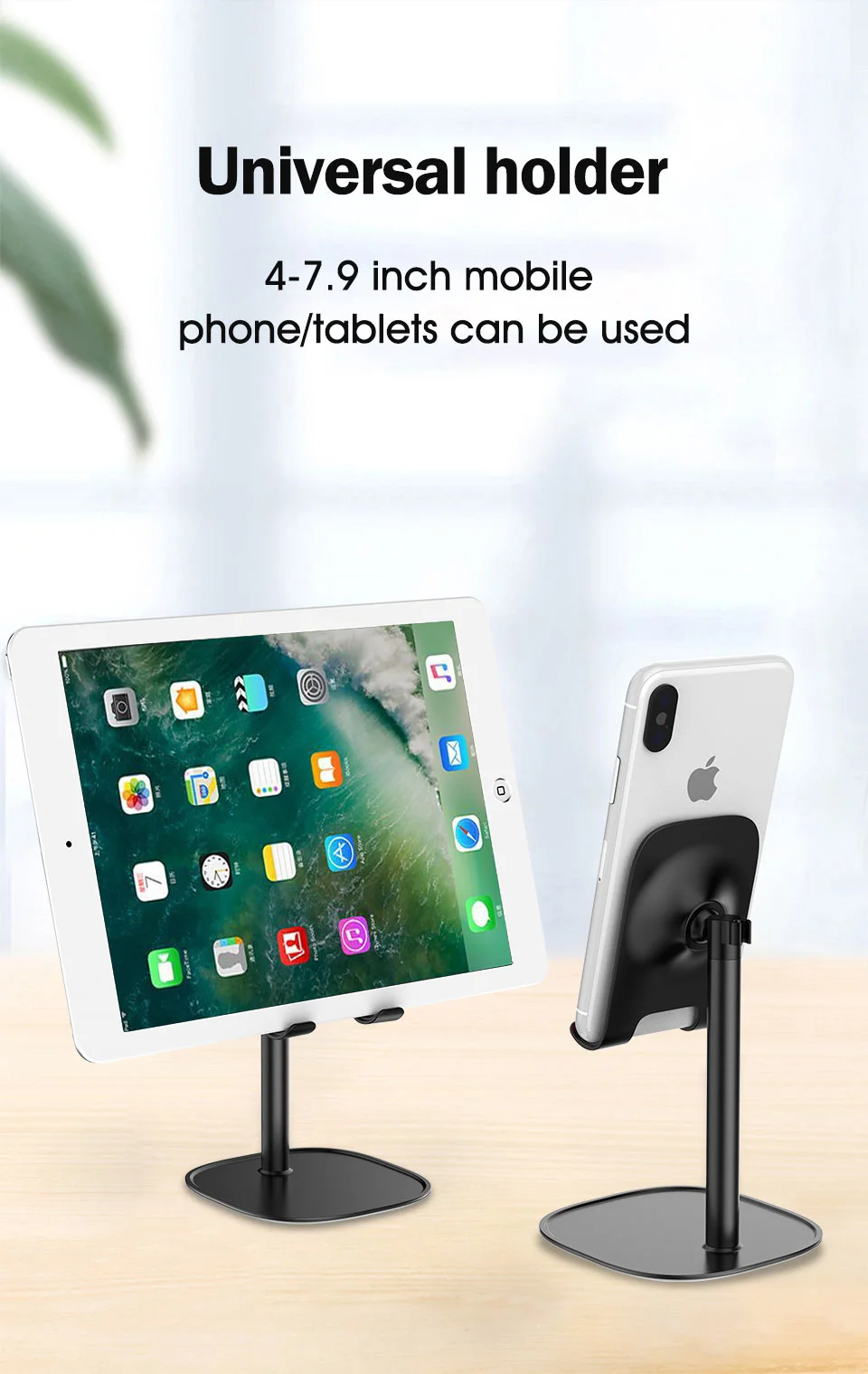 
adjustable mobile phone stand aluminum alloy metal bracket custom logo mobile phone desk top support mobile stand 