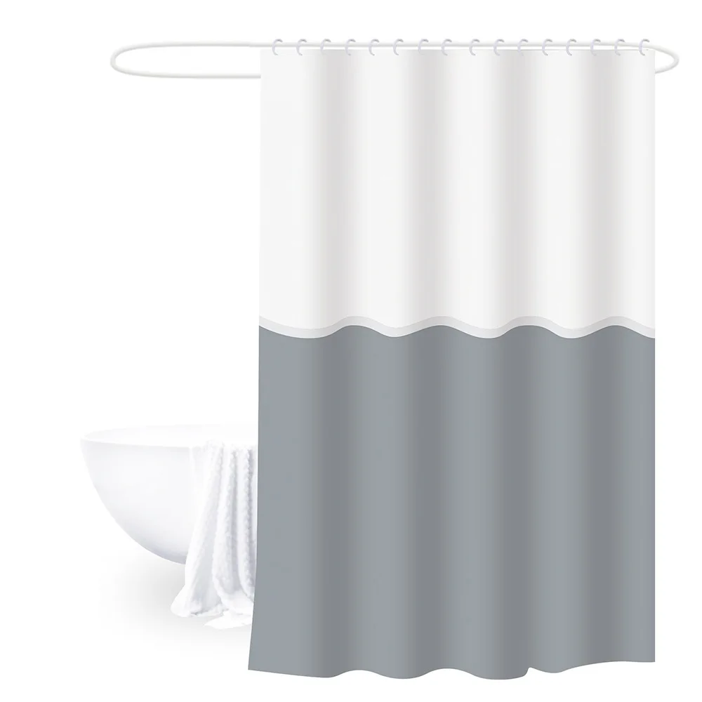 Shower curtain 180 * 180 solid color thickened double panel semi transparent shower waterproof bathroom shower curtain