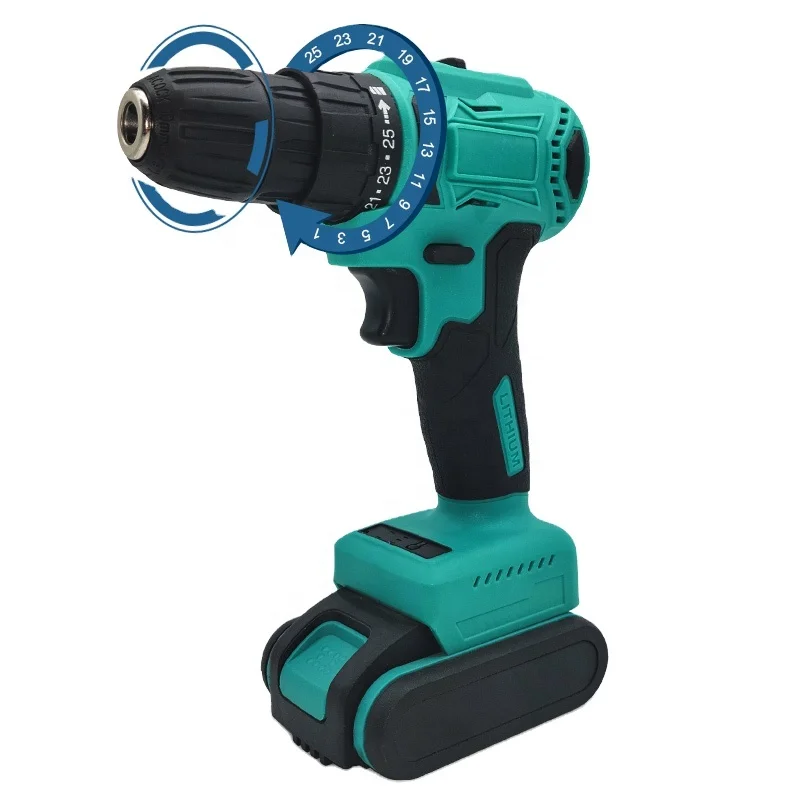 HENGLAI Electric Cordless Drill Screwdriver Lithium Rechargeable Brushless Electric Impact Drill for Makita Battery Power Tool