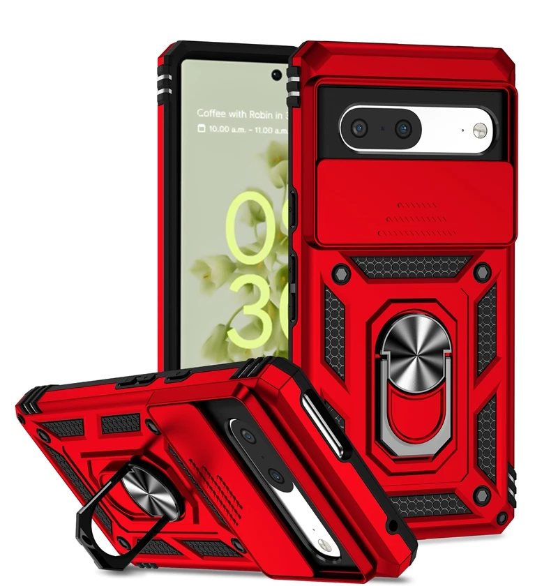 Slide Window Grade Ring Holder Shockproof Cover Luxury Cell Case For Google 7 Case