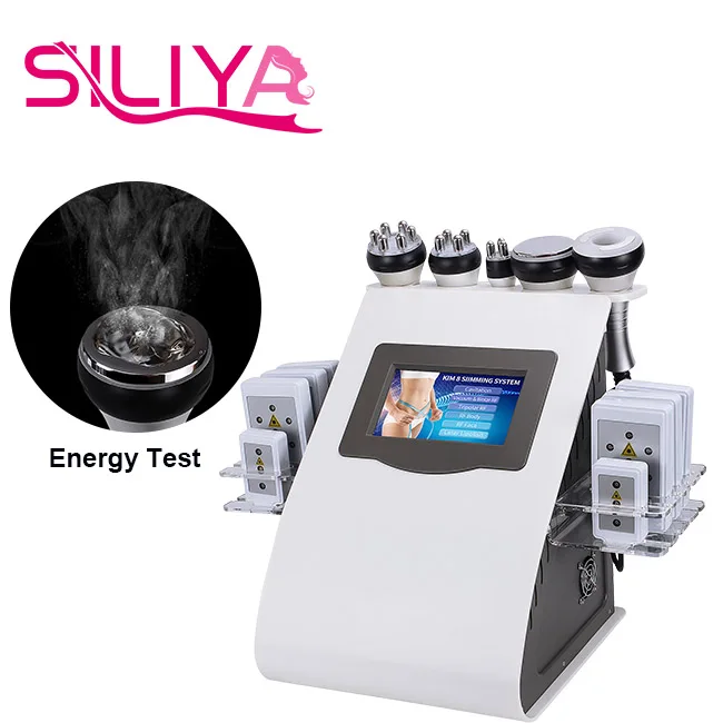2020 New Arrival ! 6 In 1 40K Ultrasonic Cavitation Vacuum Radio Frequency Laser 8 Pads lipo Laser Slimming Machine for home us