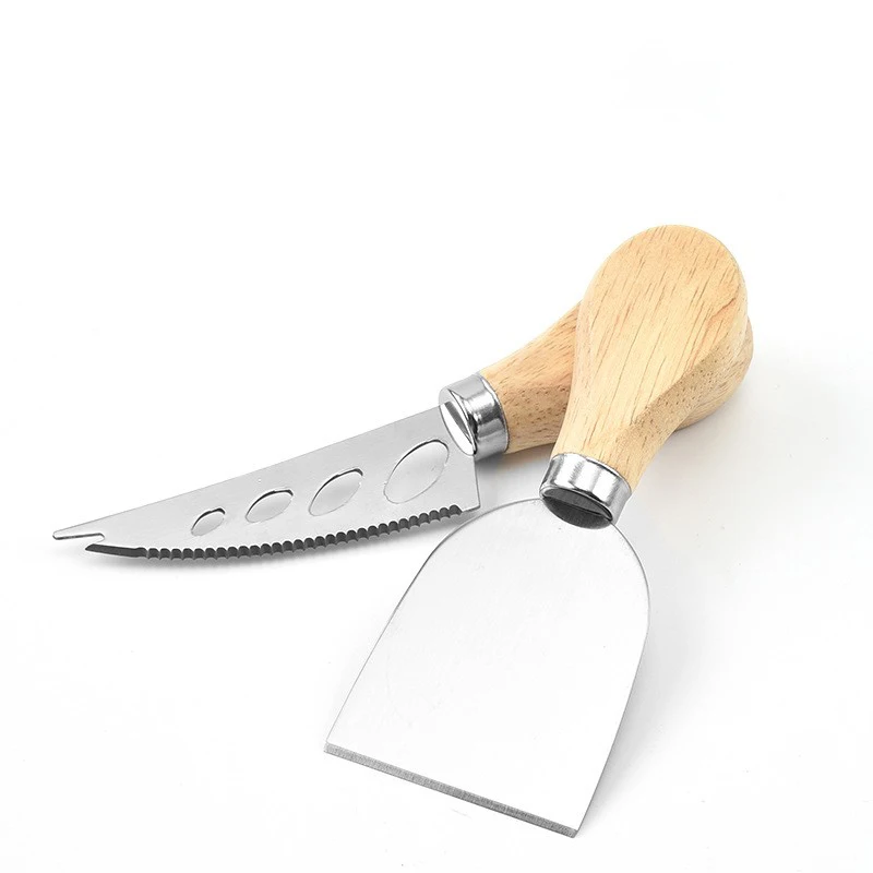 Cheese Knife Cheese Knife Set Stainless Steel for Cheese Pizza with Wood Handle