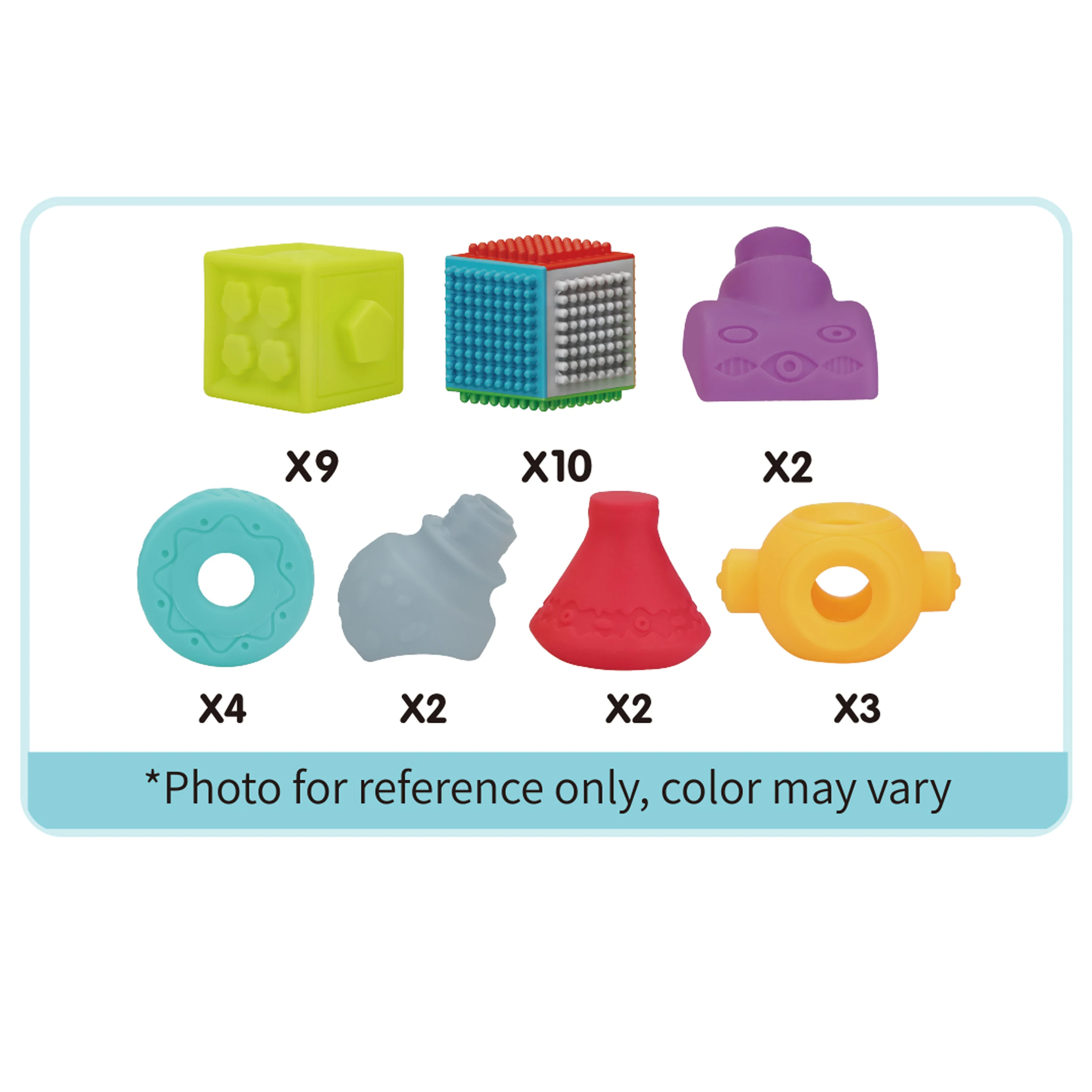 Hot Sale High Quality Baby Silicone Toys Set Multi Sensory Toy Set For Baby With Block Set 32PCS