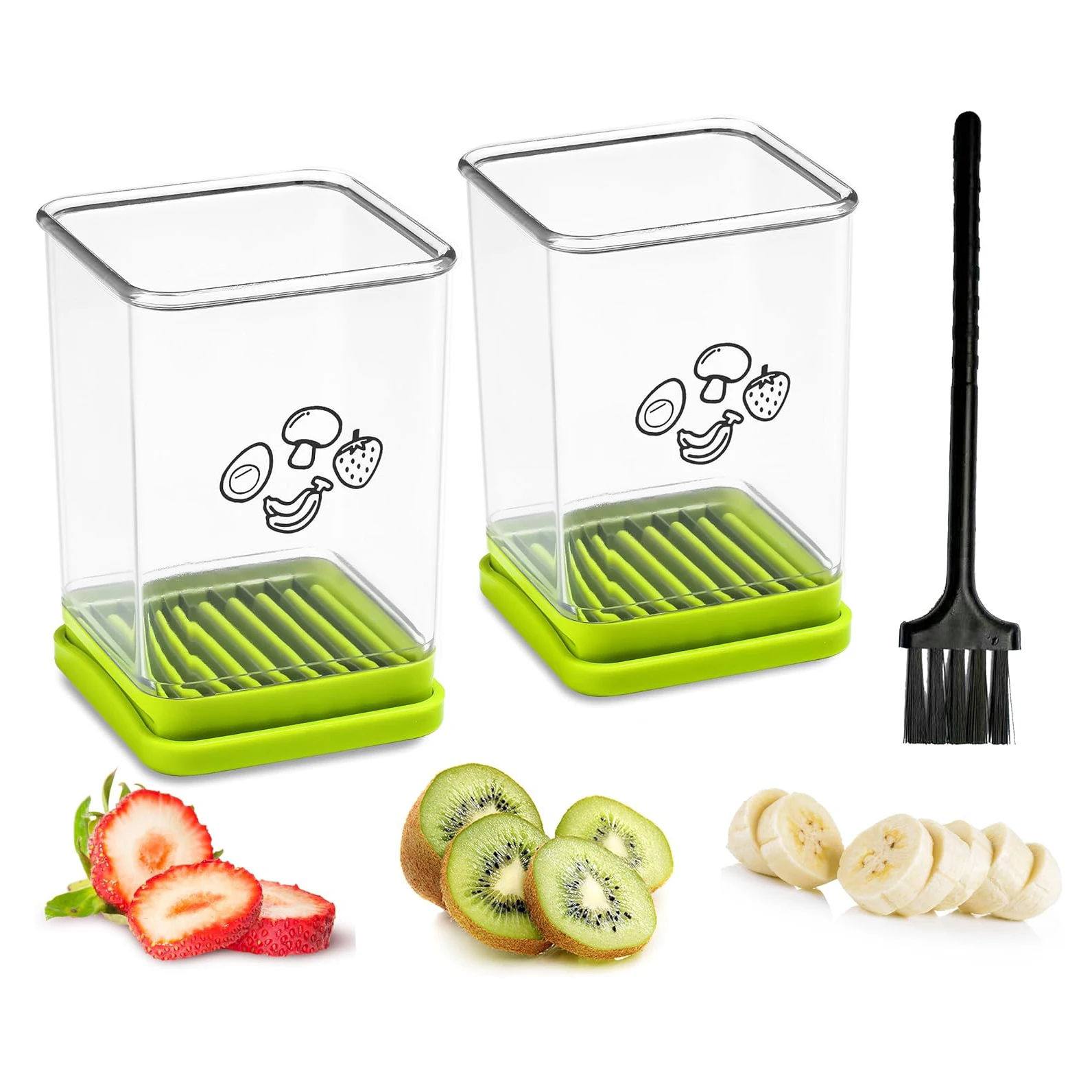 Upgraded Fruit Cup Slicer with Push Plate Fruit & Strawberry Slicer Cutter for Quickly Making Vegetable Salad