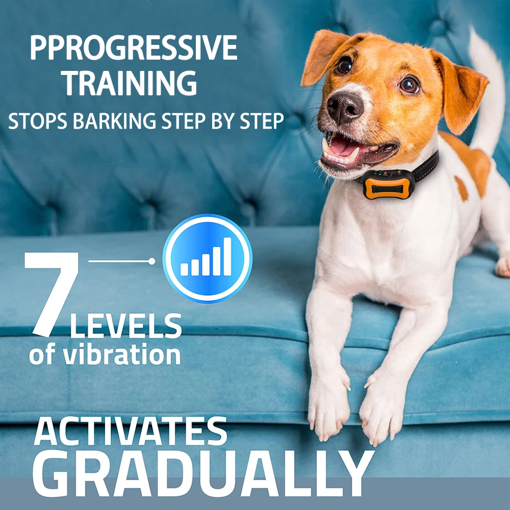 Amazon New Automatic Adjustable Vibration Beep Dog Bark Collar Waterproof Rechargeable Anti Barking Collar Dog Training Collar,