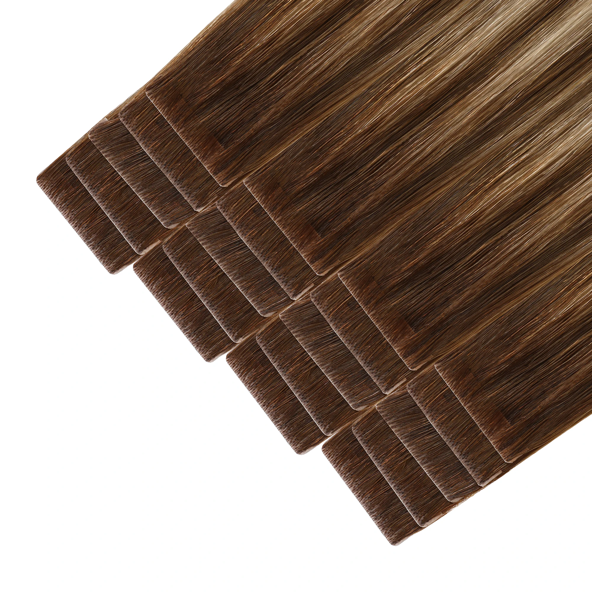 Natural Body Model Long Tape Ins Extension Invisible Double Drawn Adhesive Tape 100% Russian Raw Human Hair Natural Wave Free