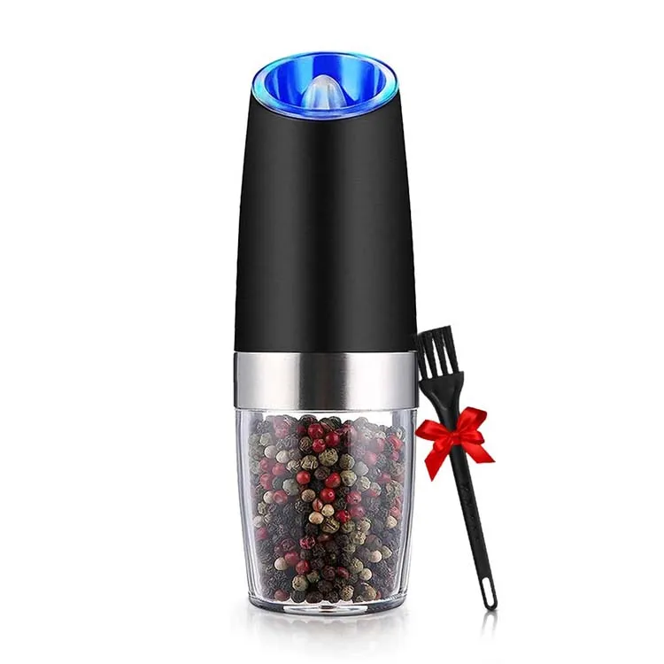 Handheld spice battery operate gravity pepper mill pepper grinder Gravity electric salt and pepper grinder set