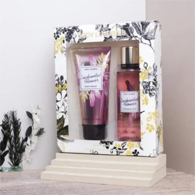 Custom Logo Perfume Lasting Moisturizing 250ml Fragrance Body Spray Body mist And 226ml Body cream Set