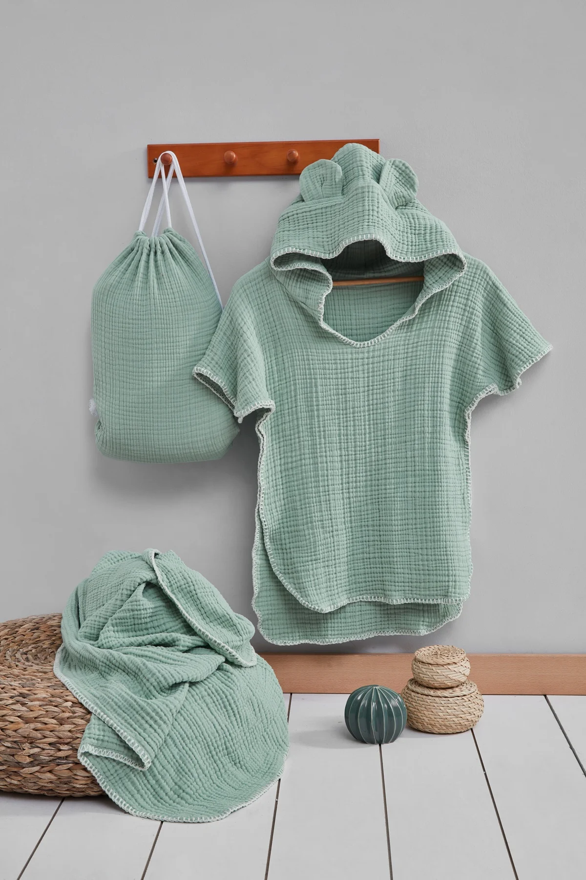 Double Muslin  Fabric Organic Cotton Bamboo Viscose Modal Wrap Blanket