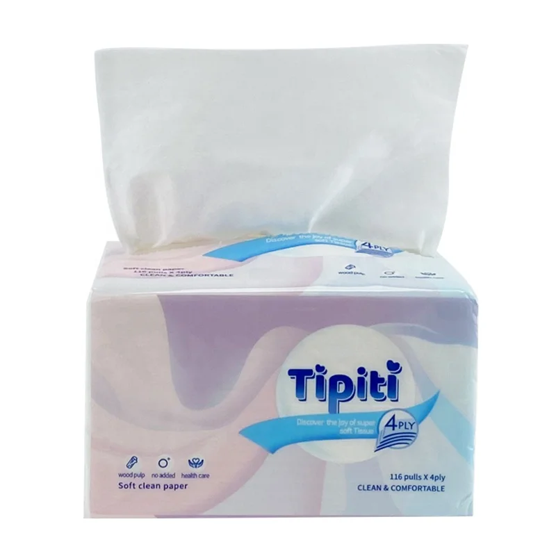 Manufacturer Tissue Paper Facial Wholesale Stock High Quality Wood Pulp Hotel Facial Tissue Soft Pack