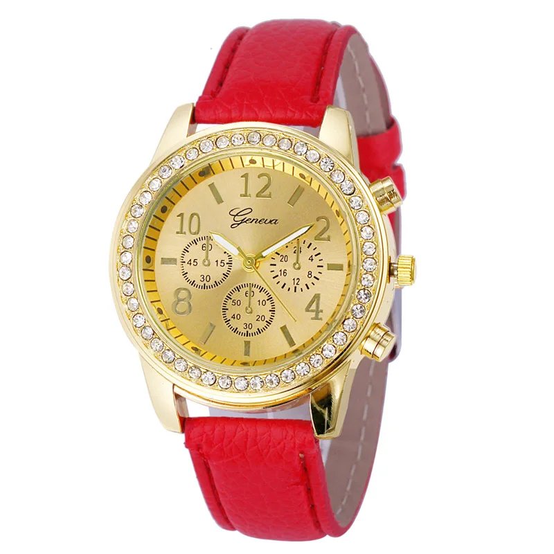 WJ-2781-2 candy colorful Geneva brand with diamonds stylish charming leather women watch
